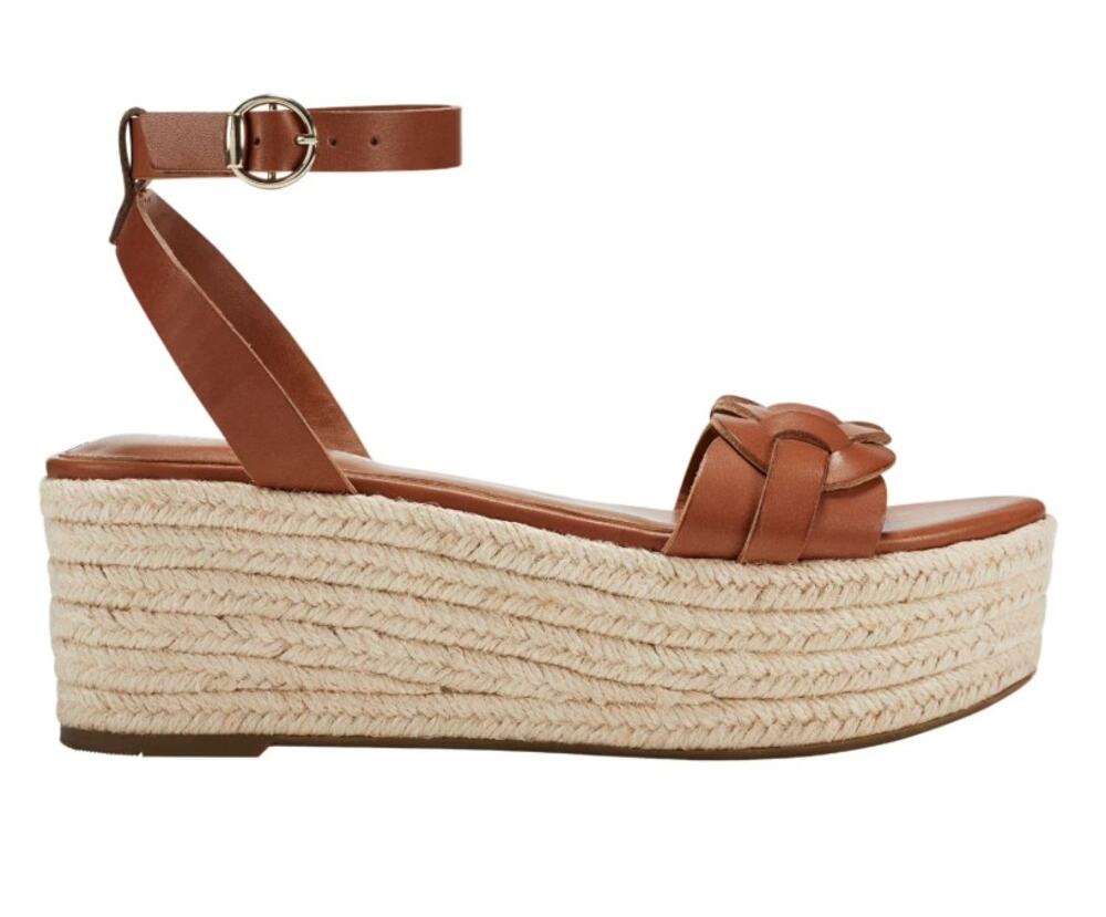 Marc Fisher Jinky Platform Espadrille Sandal Shoes Brown 7.5